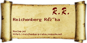 Reichenberg Réka névjegykártya